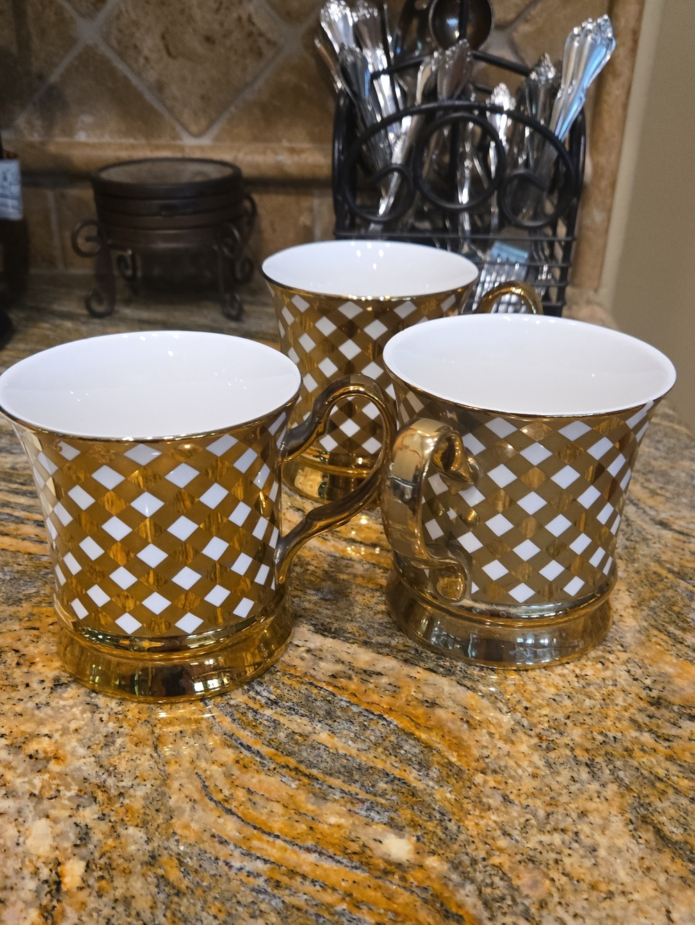 Set Of 3 Gold  Cup